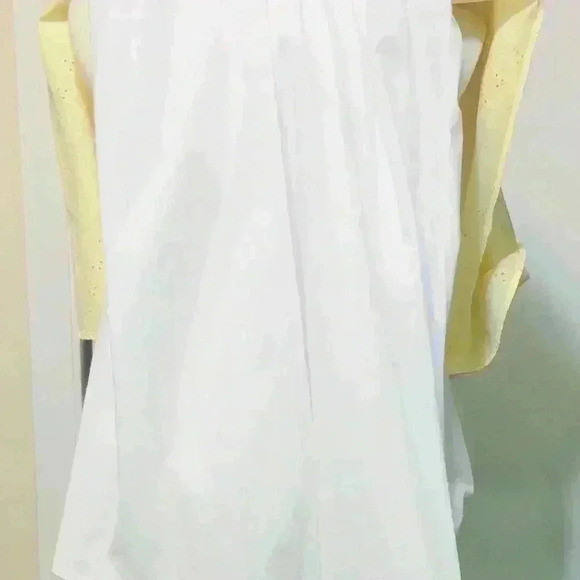 Ashley Ann Embroidered Eyelet Yellow Sundress Lined Tulle Hem Girls Size 14 1/2 - Picture 11 of 16